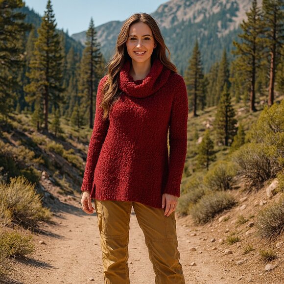 Liz Claiborne Sweaters - Liz Claiborne Women S Chunk Cowl Neck Long Sleeve Acrylic Blend Academia Sweater